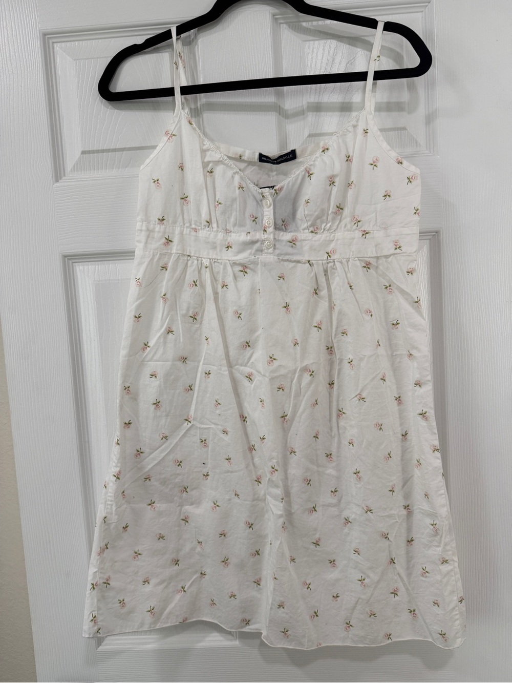 Brandy Melville White Floral Spaghetti-Strap Sundress